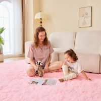 OPPODREAM 4x6 Pink Rugs for Bedroom, Ultra-Soft Fluffy Area Rugs for Living Room, 4 x 6 Shag Carpet for Nursery, Kids, Girl, Boy, Baby, Plush, Fuzzy, Shaggy, Cute Home Decor - Image 3