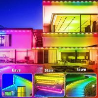 300ft Permanent Outdoor Light,RGB Eaves Lights with App Control Remote,DIY IP67 Waterproof Under Eave Lighting,Outside led Lights for House,Party,Christmas Decorations(2 Rolls 150FT) - Image 6