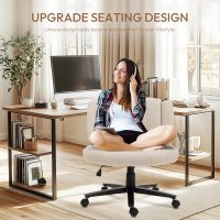 Criss Cross Wheeled Chair - Adaptable Comfort for Every Need, High-Backed, with Adjustable Wide Armrests, Anti-Skid Fabric Upholstery, and a Sleek Modern Aesthetic for Home Office Use - Image 2
