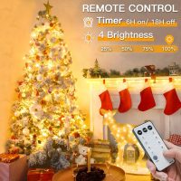 suddus Indoor String Lights with Remote, Warm White Christmas Lights Plug in with Timer, 33ft 100 LED Twinkle Fairy Lights for Bedroom Xmas Tree Wreath Patio Garden Party Spring Outdoor Decorations - Image 2