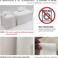 Livelab Tissue Box Cover, Modern Square Decorative PU Leather Facial Paper Case Organizer Holder Dispenser for Bathroom, Vanity Countertop, Night Stands, Desk, Car 5X5X5'' | Camel - Image 6