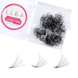 LLBA Promade Fans | Handmade Volume Eyelashes | Multi Selections From 3D To 16D | C CC D DD L M Curl | Thickness 0.03 ~ 0.1 mm | 8 - 20mm Length | Long Lasting | Easy Application (4D-0.07 CC 9 mm)