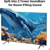 Sound Bar for Smart TV, Soundbar with Bluetooth/ARC/Opt/AUX Connect, Auto Volume Boost, 3 Equalizer Modes, 2 in 1 Detachable Soundbar for TV/PC/Gaming/Projectors - Image 2