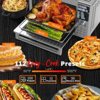 Nuwave Bravo XL Pro Air Fryer Toaster Oven with Grill Combo, 2025 New Ultra-Fast Convection System, 35% Crispier, 2X More Even, 142 Presets, 50-500F, Smarter Probe, PFAS Free, 30QT, Stainless Steel - Image 2