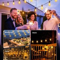 Outdoor-String-Lights-Patio-Lights, 100FT ST38 Shatterproof Dimmable Waterproof Connectable LED Christmas Lights, Hanging Outside Light for Backyard, Porch, Deck, Balcony, Garden, Home Decor - Image 6