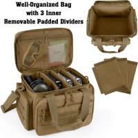 DSLEAF Tactical Gun Range Bag for 4 Handguns, Pistol Shooting Range Bag with 6X Magazine Slots and Extra Pockets for Ammo and Essentials - Image 2