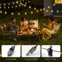 Brightown Outdoor String Lights - Waterproof Globe Patio Lights 30 Ft with 30 G40 Shatterproof LED Bulbs, Connectable Commercial Hanging Light for Backyard, Bistro, Porch, Cafe, Deck, Garden - Image 7