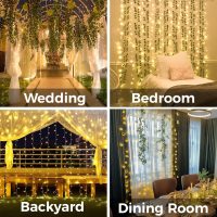 suddus Curtain Lights for Bedroom, 200 Led Hanging String Light Outdoor, Fairy Curtain Lights Indoor for Christmas, Dorm, Wall, Backdrop, Window, Wedding, Party, Birthday Decor, Warm White - Image 4
