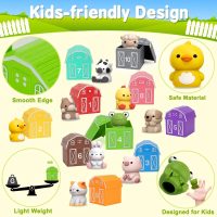 Learning Toys for 1,2,3 Year Old Toddlers, 20Pcs Farm Animals Toys Montessori Counting, Matching & Sorting Fine Motor Games, Christmas Birthday Easter Gift for Baby Boys Girls Age 12-18 Months - Image 4