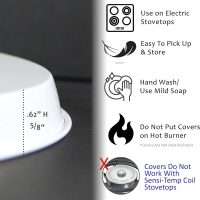 Reston Lloyd, Burner Covers For Electric Stovetop, Decorative Lightweight Tin Covers, Set of 4 (2-8 inch & 2-10 inch), Conceals Messy Drip Pans, Stainless Steel Color - Image 5