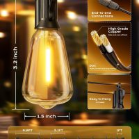 Outdoor-String-Lights-Patio-Lights, 100FT ST38 Shatterproof Dimmable Waterproof Connectable LED Christmas Lights, Hanging Outside Light for Backyard, Porch, Deck, Balcony, Garden, Home Decor - Image 7