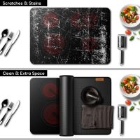 Fireproof Stove Cover, 28.5×20 Inches Electric Stove Top Cover, Heat Resistant GlassTop Stove Cover Protector, Kitchen Flat Stove Top Covers for Electric Stove Black - Image 2