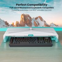 Monitor Stand Riser, Klearlook Foldable, Height Adjustable Computer Stand, Desk Shelf Riser with Storage Drawer &Tablet Phone Stand for Desktop, Laptop (White) - Image 3
