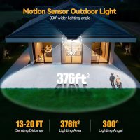 TECKNET 416 LED Solar Lights Outdoor Waterproof, 300° Angle & 3 Lighting Modes Motion Sensor Outdoor Lights, 2 Pack Security Solar Flood Lights IP66 for Fence Front Door Yard Deck Garden Garage - Image 6