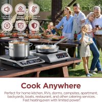 ChangBERT Portable Induction Cooktop, NSF Certified Pro Induction Hot Plate, Powerful 1800W with Large 8" Heating Coil, Premium Stainless Steel, 18 Temp Settings Commercial Grade Countertop Burner - Image 3