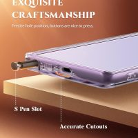GVIEWIN for Samsung Galaxy S23 Ultra Case with Slide Camera Cover, [Built-in Screen Protector] [2 Front Frames] Military Grade Shockproof Marble Phone Case Fit S23 Ultra 6.8", Quicksand/Purple - Image 7