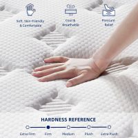 Firm Queen Size Mattress [Enhanced], 14 Inch Queen Mattress In A Box, Hybrid Mattresses With Gel Memory Foam & Independent Pocket Springs, Pressure Relief, Cooling, Additional Support, 365-Night Trial - Image 4