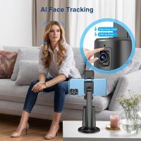 Auto Face Tracking Tripod 360° Rotating Cell Phone Photo and Video Kits Stand, No App, Camera Stand with Remote and Gesture Control, Rechargeable Smart Shooting Stand for Live Recording Tiktok（Black） - Image 6