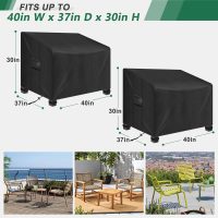 Patio Chair Covers,600D Heavy Duty and Waterproof Outdoor Garden Patio Furniture Covers Fits Up to 40W x 37D x 30H inches (2 Pack) - Image 2