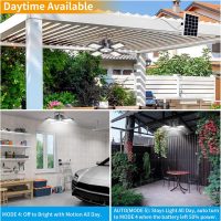 Aqonsie Solar Shed Light Outdoor Indoor, 176LED Solar Powered Motion Sensor Pendant Light Daytime Available, Solar Indoor Lights with 5 Lighting Modes & Remote for Shed Gazebo Barn Garage Home - Image 2