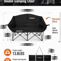 KingCamp Double Camping Chair, Oversized Heavy Duty Loveseat for Adults Portable Folding XL 2 Person Couch Padded Comfortable Two Seat with Cup Holder for Outdoor Lawn Backyard - Image 2