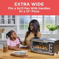 BLACK+DECKER 8-Slice Extra Wide Convection Toaster Oven, Fits 9"x13" Oven Pans and 12" Pizza, Bake, Toast, Broil, and Keep Warm Functions, Countertop Compact Design with Stainless Steel Finish - Image 3
