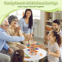 Montessori Game Wooden Board Game, 36 Colorful Wooden Sticks Dice Game, Math Educational Toy for 3 4 5 6 Year Olds, Fine Motor Skills Toy Classic Tower Game for Family Night Gift for Boys Girls - Image 3