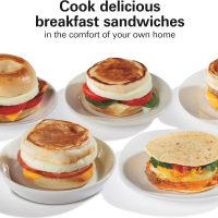 Hamilton Beach Dual Breakfast Sandwich Maker with Timer, Ready in 5 Minutes, Removable Dishwasher Safe PFAS-Free Non-Stick Egg Cooker Ring, Silver (25490MNA) - Image 4