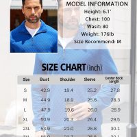 COOFANDY Mens Quarter Zip Pullover Quilted Sweatshirt Knit Long Sleeve Mock Neck Sweater Polo with Pocket - Image 6