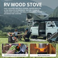 Wood Burning Camp Stove, Outdoor Portable Wood Burning Camp Stove, Large Stainless Steel Camping Stove for Outside Cooking Survival Campfire Patio Backyard Gathering 16"L x 13"W x 17"H3 - Image 5