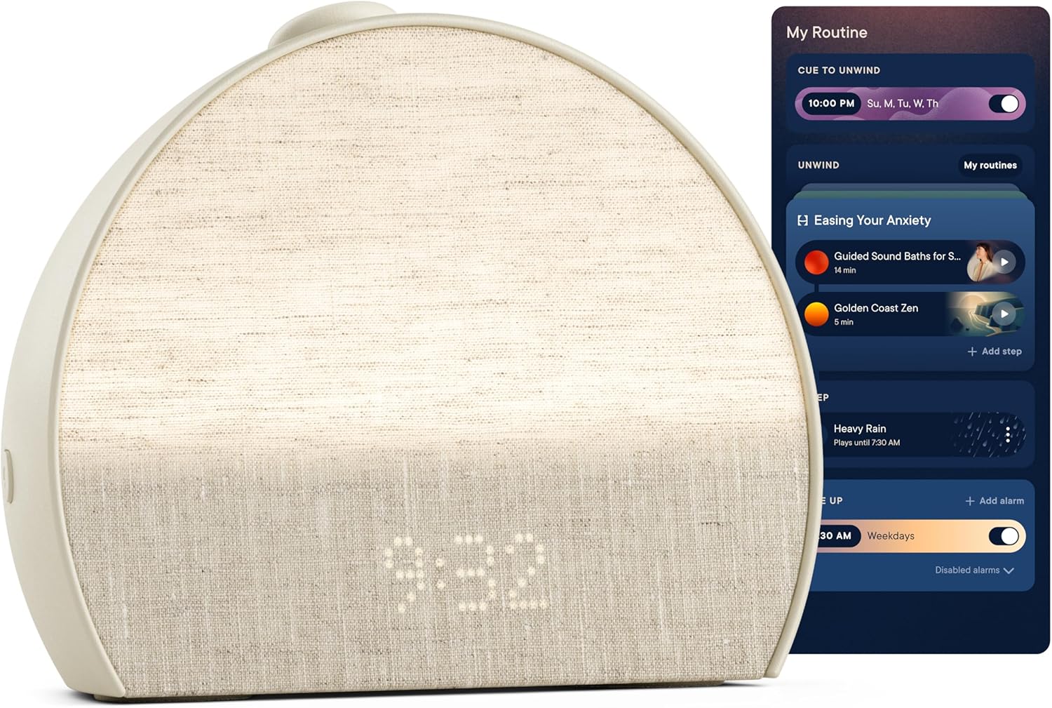 Hatch Restore 3 Sunrise Alarm Clock, Sound Machine, Smart Light (Putty) – White Noise, Screen-Free Sleep Routine