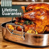 HexClad Hybrid Nonstick Small Roasting Pan with Rack, Dishwasher-Friendly, Oven-Safe Up to 900°F, Compatible with All Cooktops - Image 6