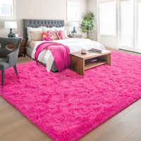 Foxmas Soft Fluffy Area Rugs for Bedroom Kids Room Plush Shaggy Nursery Rug Furry Throw Carpets for Boys Girls, College Dorm Fuzzy Rugs Living Room Home Decorate Rug, 2ft x 3ft, Hot Pink - Image 4