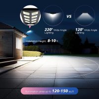 Solar Lights Outdoor, 6000K LED Solar Lights Outdoor Waterproof, Solar Flood Lights Outdoor with Motion Sensor and Remote Control, Solar Street Light Dusk to Dawn 4-Pack - Image 2