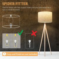 Lamp Shade for Table Lamps, Drum Lampshade for Floor Lamps, 13" Top X 13" Bottom X 10" High Large Lamp Shade, Beige Modern Fabric Lampshade, Easy Assembly Replacement Lamp Shade Spider Fitter - Image 5