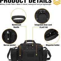 Gun Case Bag Small | Tactical 2-Pistol Bag Handgun Duffle Bag w/Lockable Zipper for Shooting Range Hunting Sports | US Flag Patch + MOLLE Pouch + Universal Holster Included - Image 4