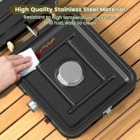 OGERY 2-Burner Foldable Camping Stove with Griddle (Textured & Smooth) and Carrying Bag, Portable Propane Camp Stove with 2 Adjustable Burners & Piezo Ignition, for Camping Tailgating Essentials Gear - Image 5