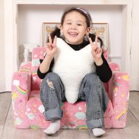 Unicorn Glow in The Dark Toddler Couch, 2-in-1 Toddler Soft Couch Fold Out with Star Pillow, Convertible Sofa to Lounger for Girls and Boys, 1-Seat - Image 4