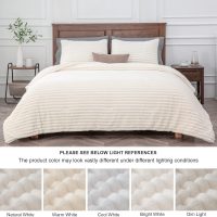 BEDELITE Fleece Queen Comforter Set -Super Soft & Warm Fluffy Cream White Bedding, Luxury Fuzzy Heavy Bed Set for Winter with 2 Pillow Cases - Image 9