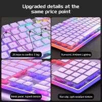 Camiysn Creamy Gaming Keyboard and Mouse, Purple 104 Keys RGB and 6 Speed RGB Mouse Combo, Pudding Keycaps Silent Computer Keyboard for Computer/PC/Laptop/Mac/Windows/Office - Image 4