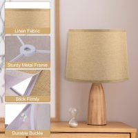 PATIKIL Lamp shades for Table Lamps 11.4" Top x 12.6" Bottom x 9.8" High Drum Lamp shades for Floor Lamps Medium Linen Lampshade Easy Assembly for Lamp Replacement, Bright Brown - Image 3