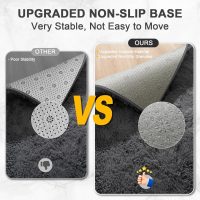 4x6 Feet Area Rugs for Living Room Bedroom, Grey Soft Fluffy Shaggy Bedside Carpet, Machine Washable Indoor Floor Rug for Kids Home Decor Aesthetic - Image 3