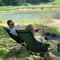 TOBTOS High Back Camping Chair, Lightweight Folding Chair with Head Support, Compact Chair with Carry Bag for Outdoor Camp, Hiking, Backpacking (Yellow) - Image 2