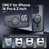 Magnetic for iPhone 16 Pro Case Fits MagSafe 16FT Drop Resistant Matte Skin Feeling Back Cover Shockproof Slim Fit for iPhone 16 Pro Phone Case 6.3 inch，Black Titanium - Image 2