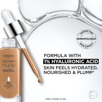 L'Oreal Paris True Match Nude Hyaluronic Tinted Serum Foundation with 1% Hyaluronic acid, Light 2-3, 1 fl. oz. - Image 5