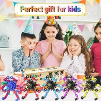 Transformable Fidget Spinners,Funny Stress Relief Sensory Fidget Toys,Deformable Chain DIY Robot Fingertip Gyros Toys Birthday Party Favors Easter Basket Stocking Stuffers for Kids and Adults (9PC) - Image 7