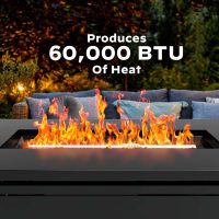 Ciays 42 Inch Gas Fire Pit Table, 60,000 BTU Propane Fire Pits for Outside with Steel Lid and Lava Rock, 2 in 1 Fire Pit Table Gatherings Parties on Patio Deck Garden, CSA-Listed, Black,CIFPT5B - Image 3