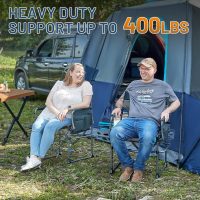 TIMBER RIDGE Aluminum Camping Directors Chair with Side Table Pocket, Portable Folding Heavy Duty Lawn Chair for Fishing Trip Picnic Concert Outdoor 400lbs, Navy 2 Pack - Image 5