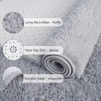 Chicrug Soft Runner Rugs for Bedroom Living Room Plush Fluffy Rug 2x6 Feet, Shag Furry Area Rug Carpet Non Shedding for Nursery Children Kids Girls Room Home Decorative, Grey - Image 3