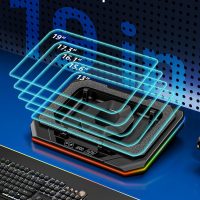 MOUNTUP RGB Laptop Cooling Pad for 13-19 Inch, Max 3500RPM Gaming Laptop Cooler, Cooling Pad Stand with Touch Switch to Control Speed, Laptop Fan Cooling Pad with Powerful 4.72 Inch Turbo Fan - Image 7